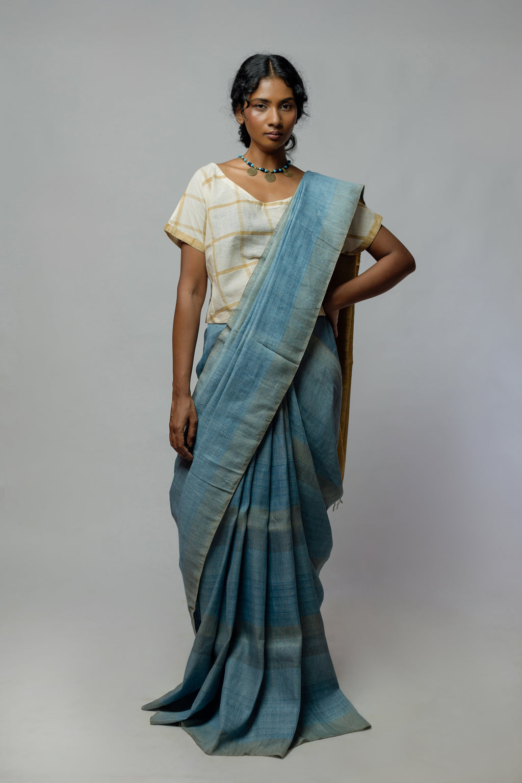 Indigo Linen Weave