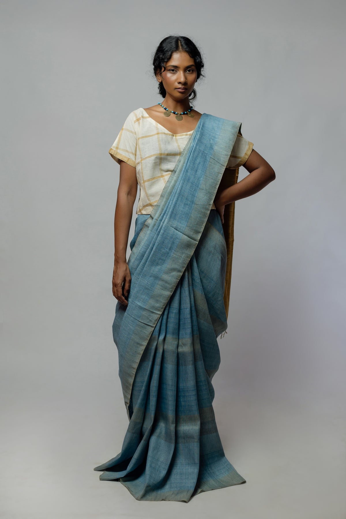 Indigo Linen Weave