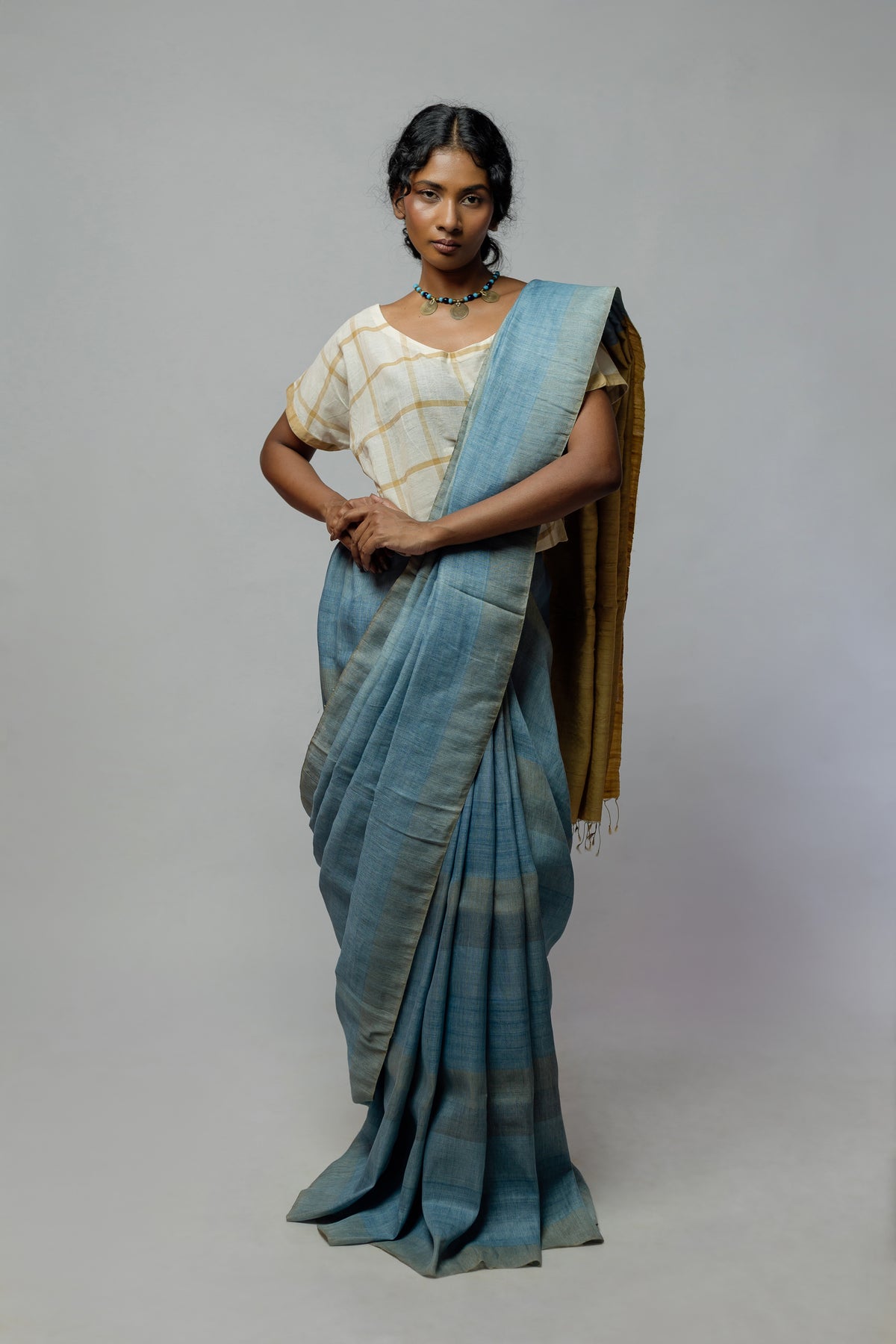 Indigo Linen Weave
