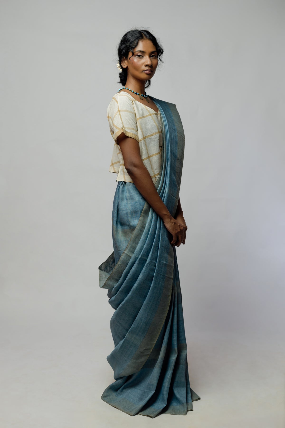 Indigo Linen Weave