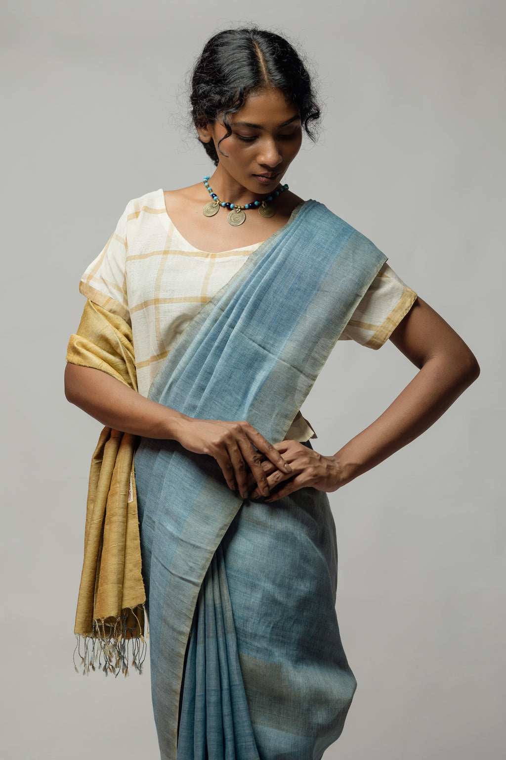 Indigo Linen Weave