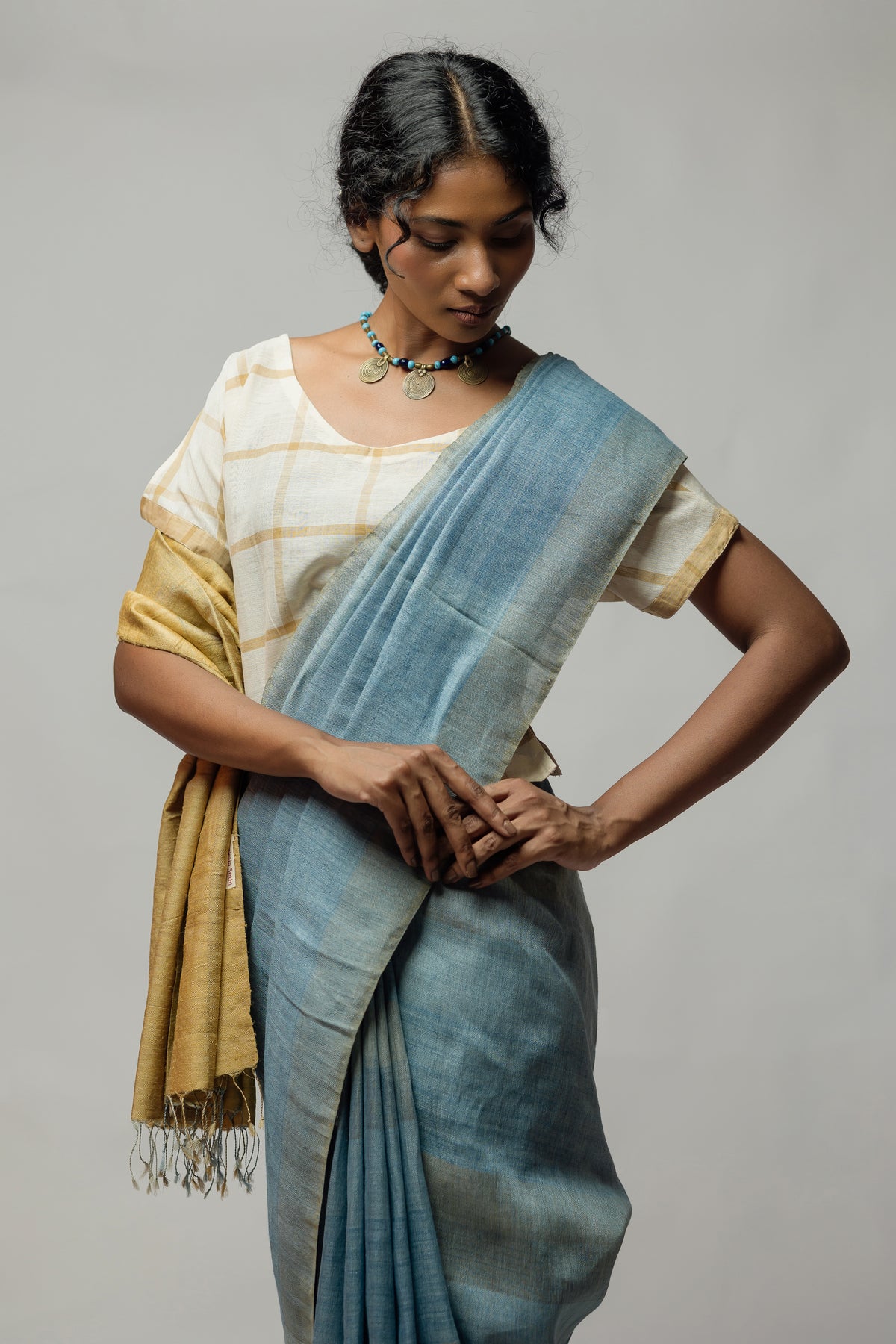 Indigo Linen Weave