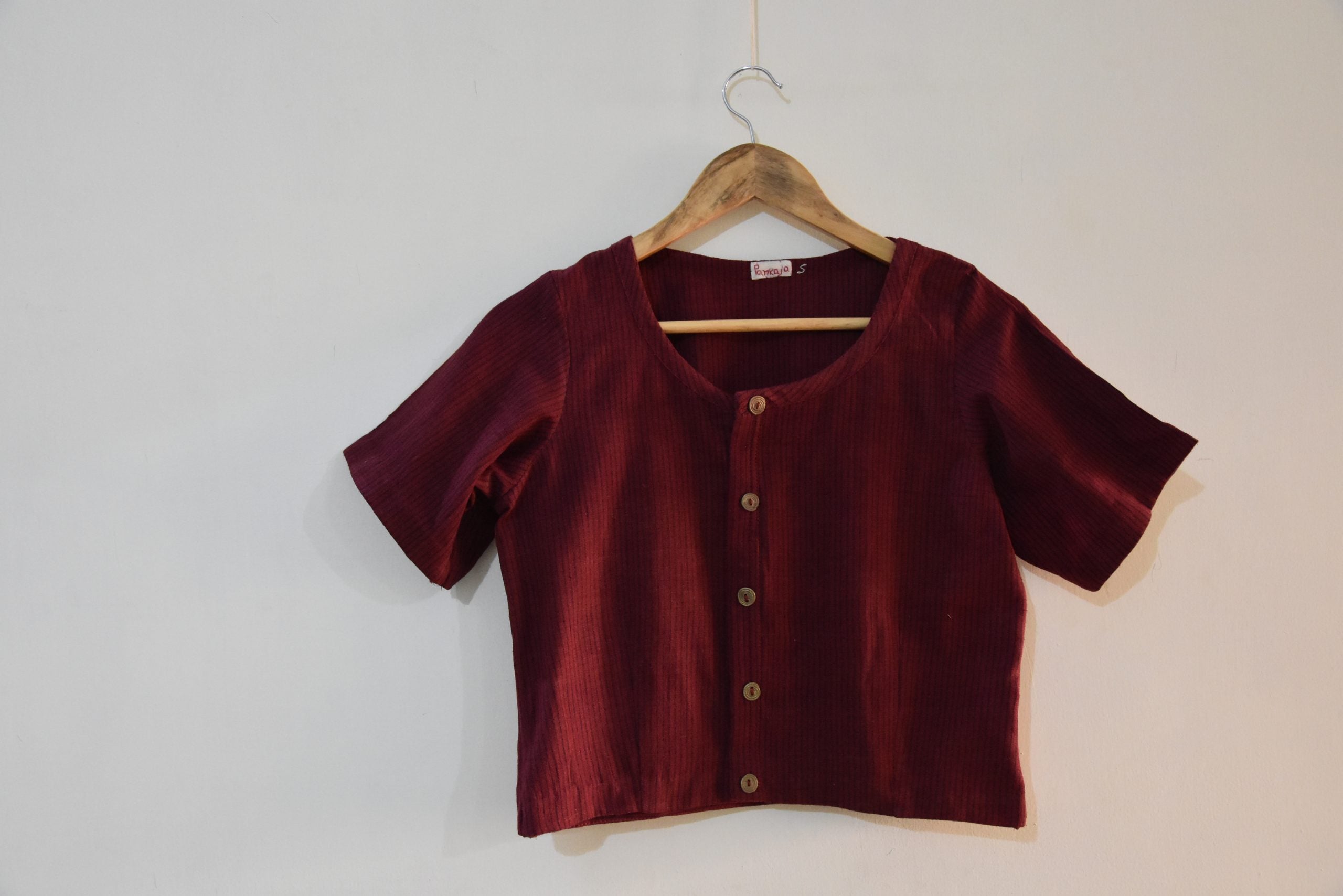 Front open cotton Kotpad button blouse