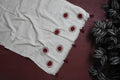 White organic cotton-hand embroidered sujuni stole 13 - Pankaja Sethi