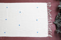 White organic cotton-hand embroidered Odisha miror-appliqué craft stole 10-Pankaja Sethi