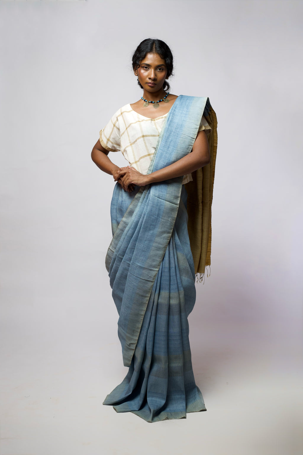 Indigo Linen Weave