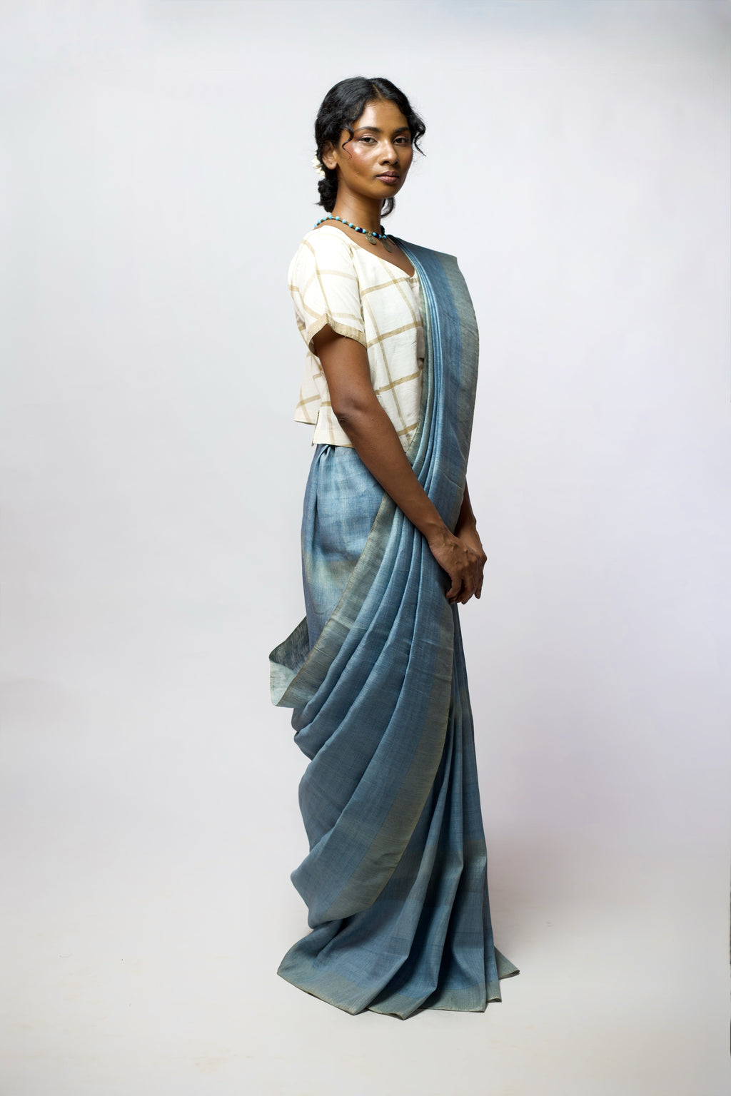 Indigo Linen Weave