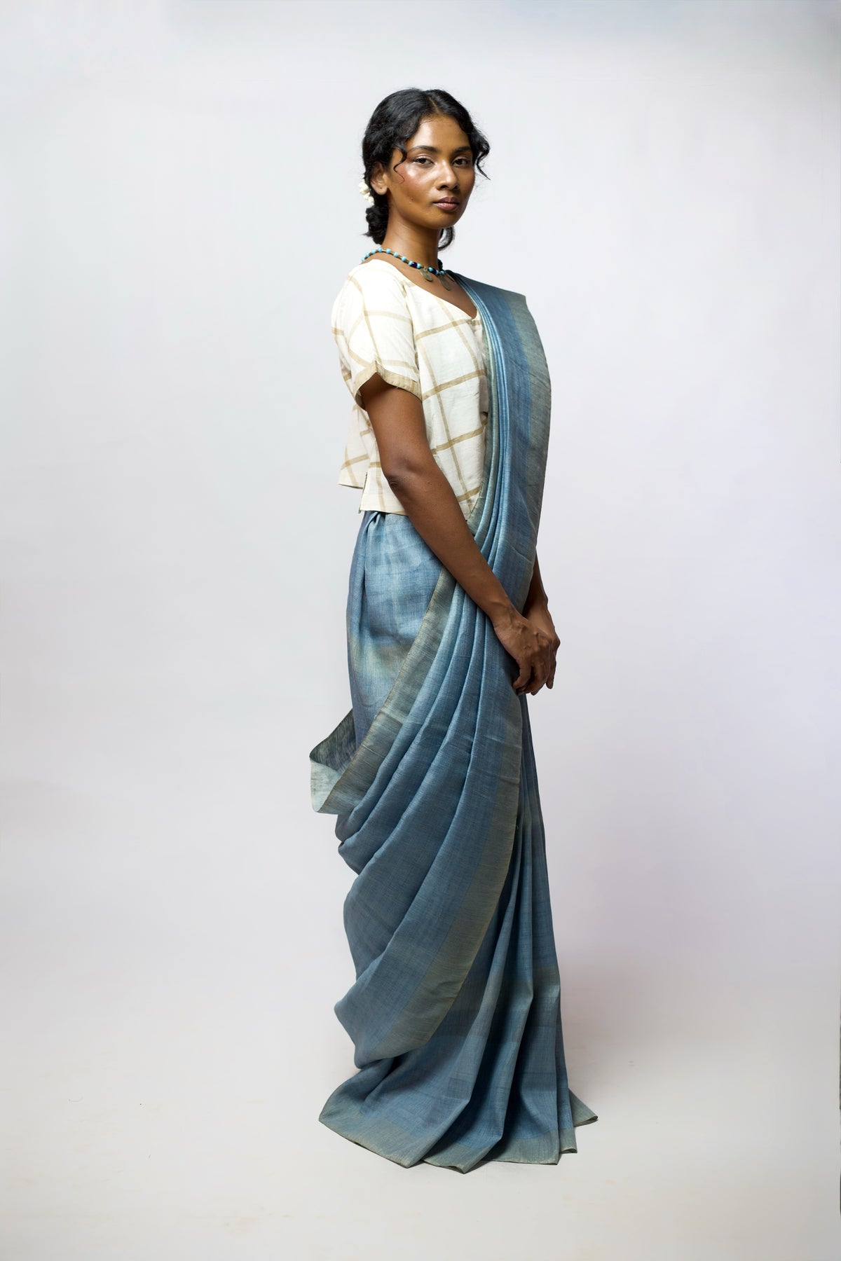Indigo Linen Weave