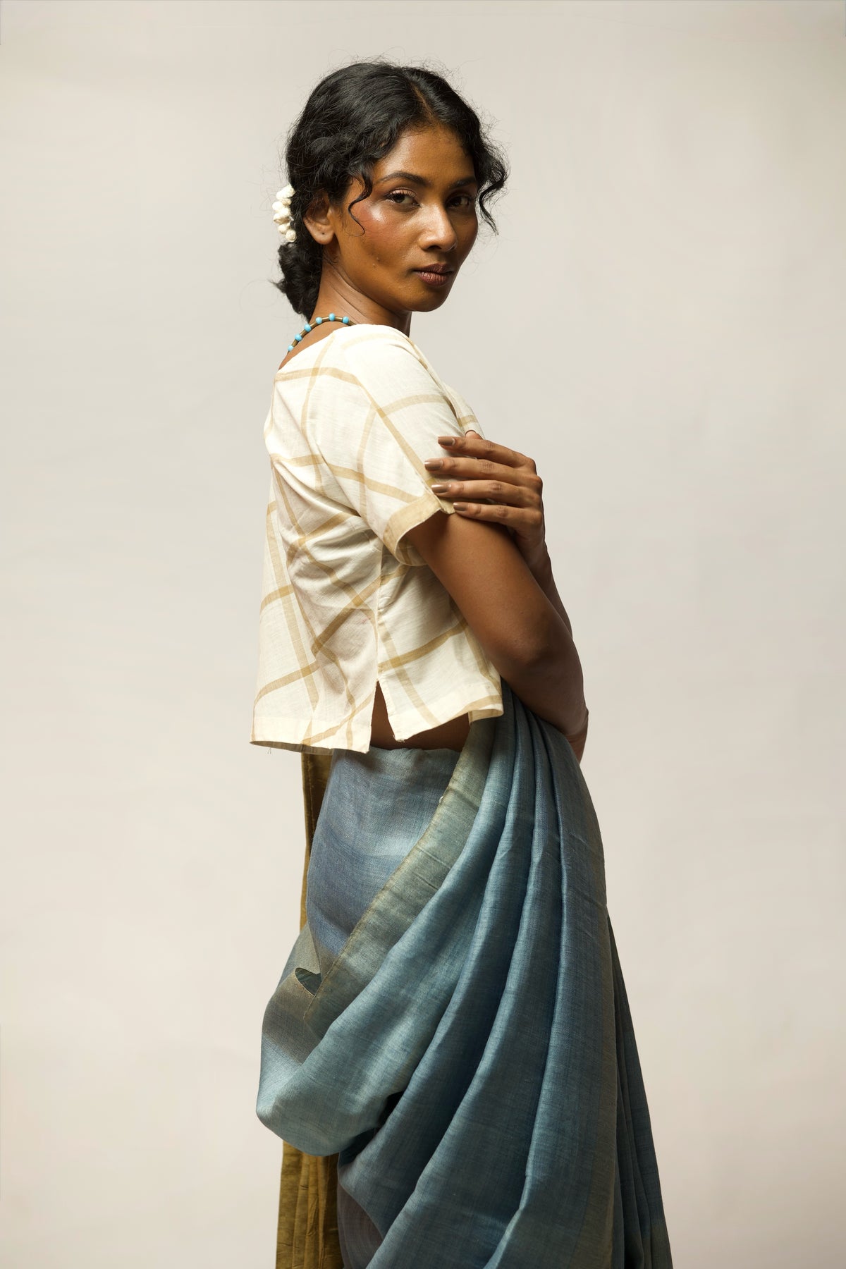 Indigo Linen Weave