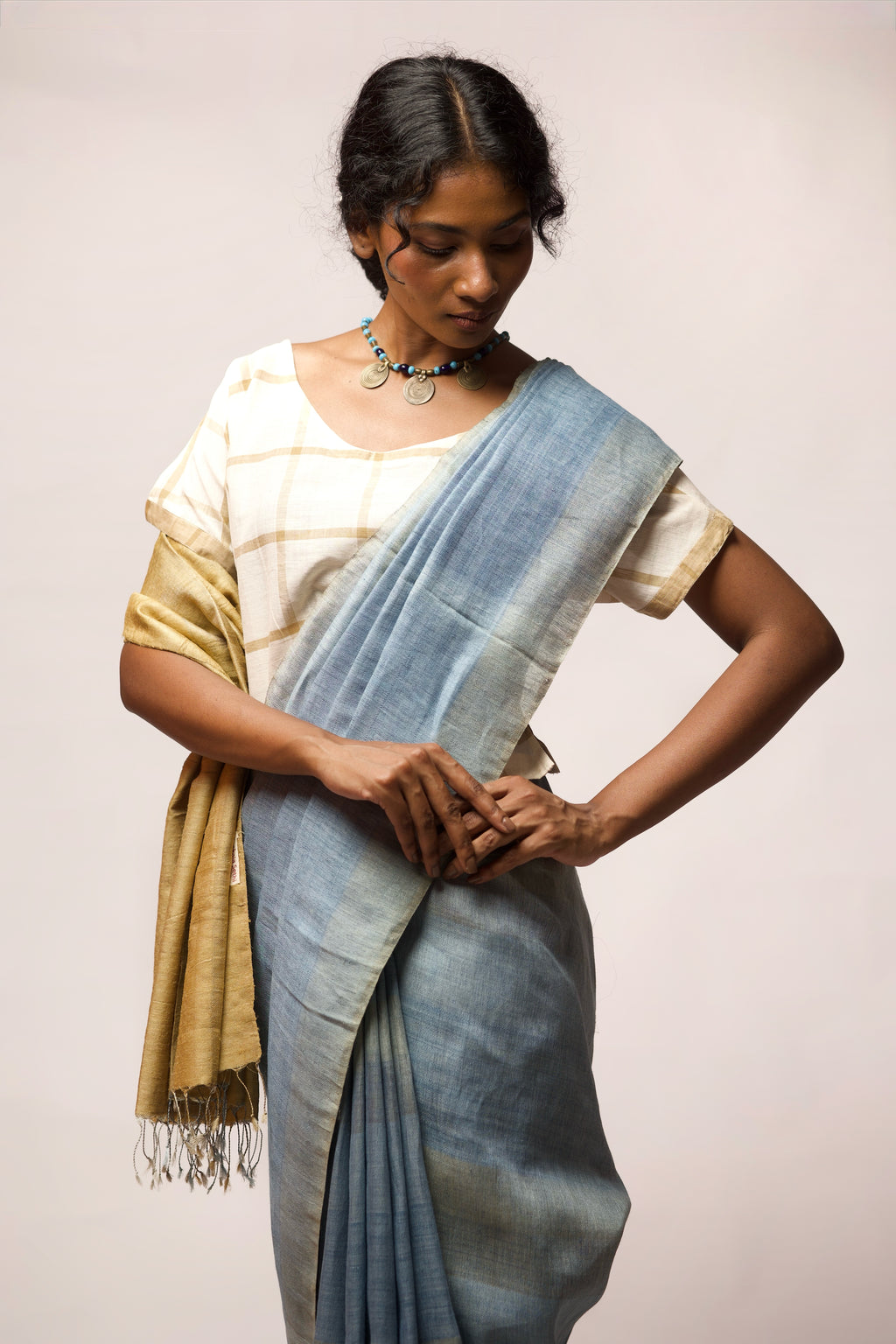 Indigo Linen Weave