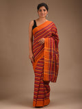 Rust shade cotton handloom Odisha- Mala design- Pankaja Sethi