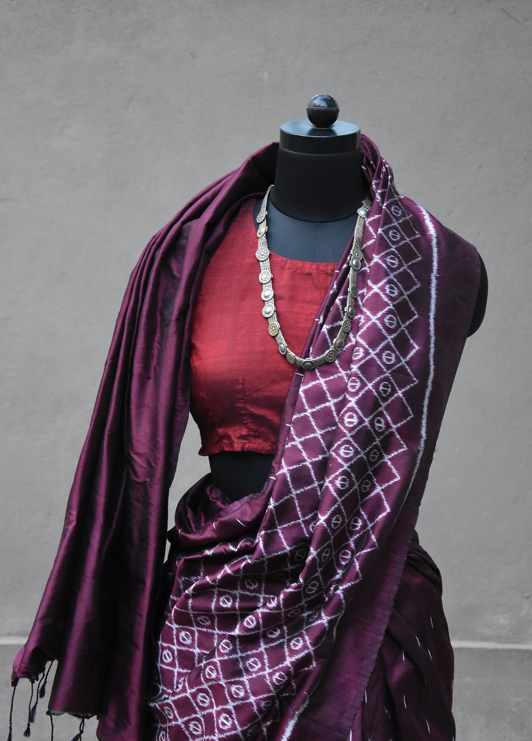 Coffee  silk ikat handloom Odisha saree –Transition-Pankaja Sethi
