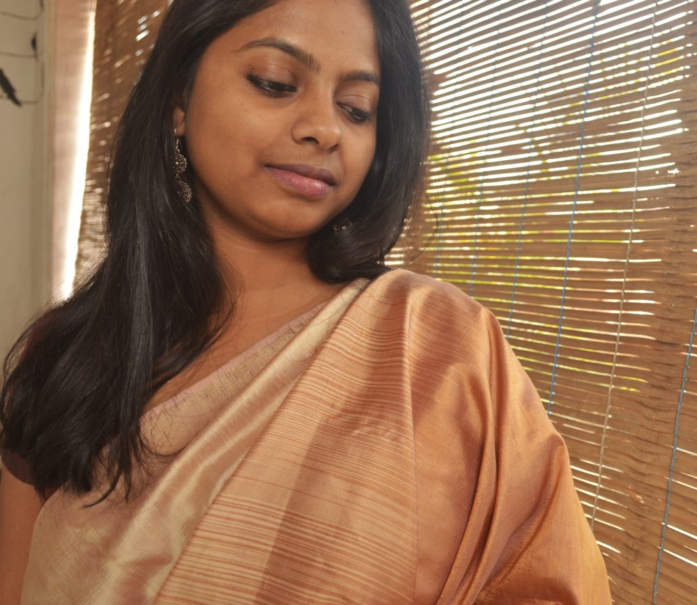 Beige  silk ikat handloom Natural Dye Odisha saree – Strings of Music-Pankaja Sethi