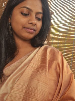 Beige  silk ikat handloom Natural Dye Odisha saree – Strings of Music-Pankaja Sethi