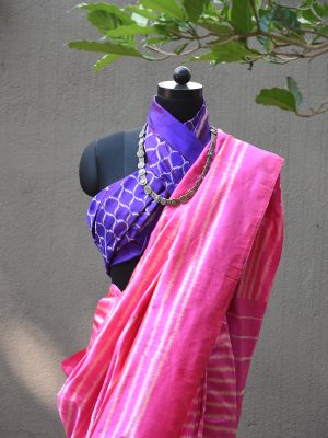 Pink silk ikat handloom Odisha saree – Pani -Pankaja Sethi