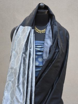 Black  silk ikat handloom Odisha saree – Jaali -Pankaja Sethi