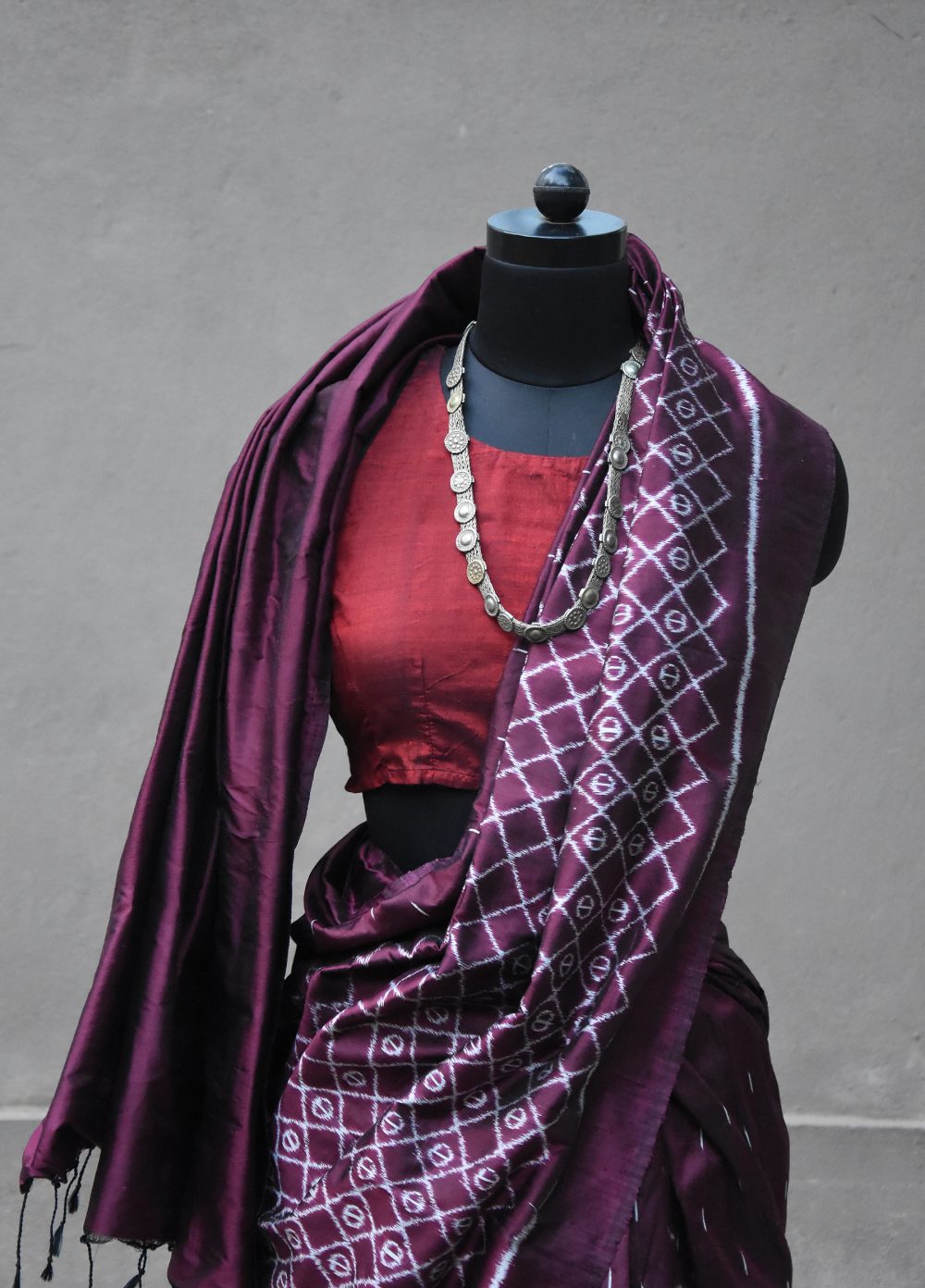 Coffee  silk ikat handloom Odisha saree –Transition-Pankaja Sethi
