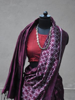 Coffee  silk ikat handloom Odisha saree –Transition-Pankaja Sethi