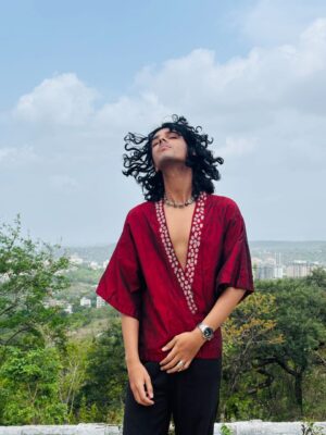 Wine Silk Kimono Shrug- Sujuni- Pankaja Sethi